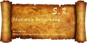 Stefanik Krisztina névjegykártya