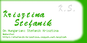 krisztina stefanik business card